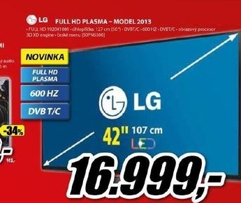 plazmový FULL HD televizor LG 600Hz 