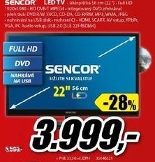 FULL HD televizor SENCOR s USB