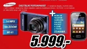 digitální fotoaparát a mobilní telefon SAMSUNG
