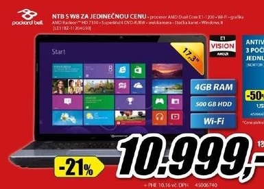 notebook PACKARD BELL 4 GB LED 17\