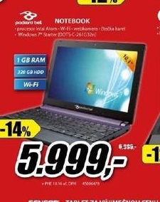 notebook PACKARD BELL 1GB LED 10,1\