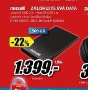 externí disk MAXELL 500GB 