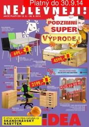akční leták IDEA nábytek 15.9.2014-30.9.2014