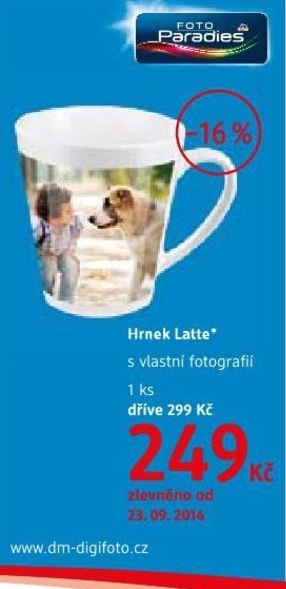 Hrnek Latte, s vlastní fotografií
