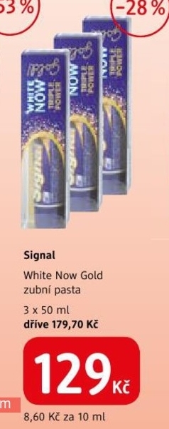 Signal White Now Gold, zubní pasta