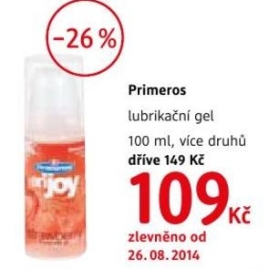 Primeros, lubrikační gel