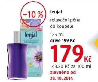 Fenjal, relaxační pěna do koupele