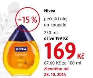 Nivea, pečující olej do koupele