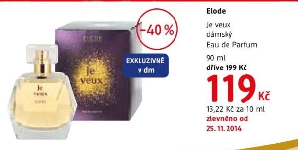 Elode Je veux, Eu de Parfum