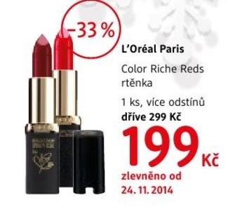 L´Oréal Paris Color Riche Reds, rtěnka
