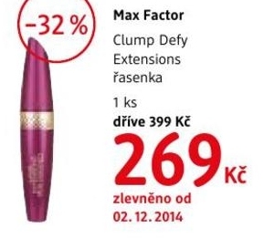 Max Factor Clump Defy Extensions, řasenka