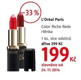 L´Oréal Paris Color Riche Reds, rtěnka