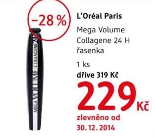 L´Oréal Paris Mega Volume Collagene 24H, řasenka
