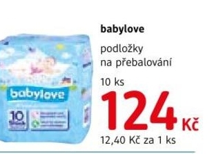Babylove, podložky na přebalování