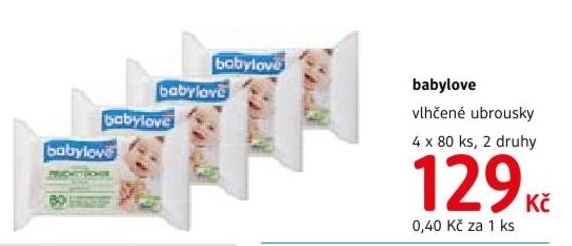 Babylove, vlhčené ubrousky