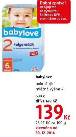 Babylove, pokračující mléčná výživa