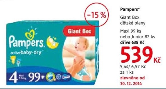 Pampers Giant Box, dětské plenky