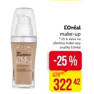 Sleva 25pp na všechny make upy značky L´Oréal