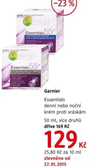 Garnier Essentials, denní nebo noční krém proti vráskám
