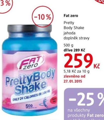 Fat zero Pretty Body Shake, doplněk stravy