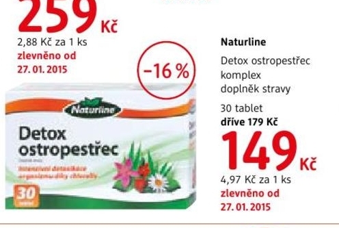 Naturline detox Ostropestřec, doplněk stravy