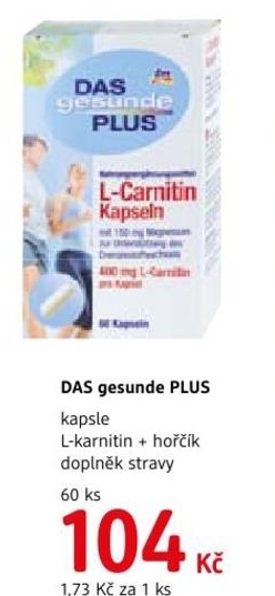 DAS gesunde Plus L karnitin a hořčík, doplněk stravy