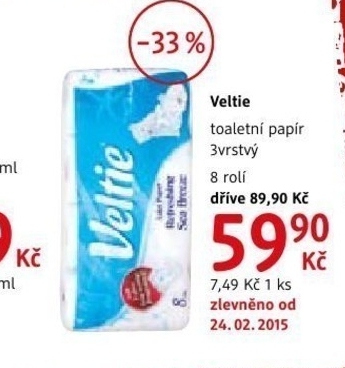 Toaletní papír veltie
