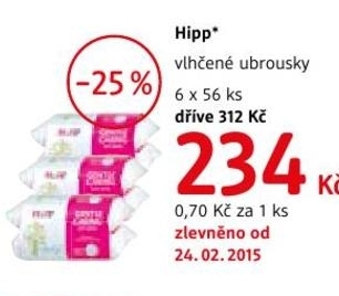 vlhčené ubrousky hipp