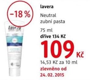 lavera neutral zubní pasta