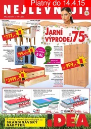 akční leták IDEA nábytek 1.4.2015-14.4.2015