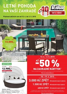 akční leták Kika nábytek 13.4.2015-3.5.2015