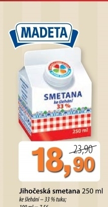 Smetana ke slehani jihoceska madeta 33