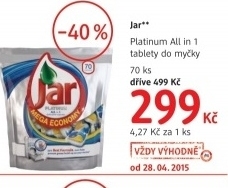 Kapsle do mycky jar platinum