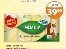 Toaletni papir 2vrstvy tento