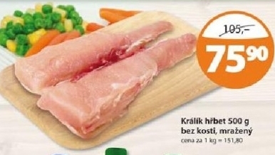 Kralik hrbet bez kosti mrazeny