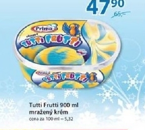 Zmrzlina tutti frutti vanicka prima