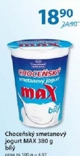 Jogurt bily smetanovy max chocensky