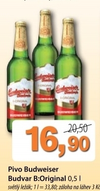 Pivo svetly lezak b original budejovicky budvar