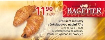 Croissant maslovy s cokoladovou naplni