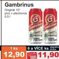 Pivo svetle vycepni original 10 gambrinus