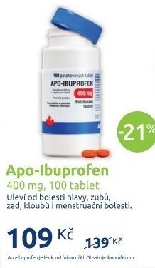 Tablety proti bolesti 400 mg apo ibuprofen