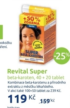 Doplnek stravy revital super beta karoten vitar