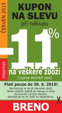 akční leták Breno koberce 1.6.2015-30.6.2015