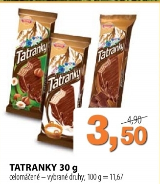 Oplatky tatranky celomacene sedita