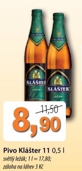 Pivo svetly lezak 11 klaster