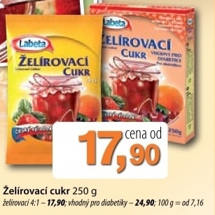 Cukr zelirovaci labeta