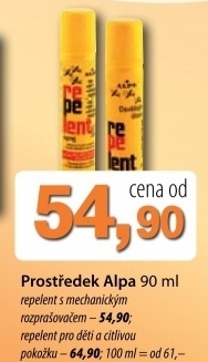 Repelent proti komarum a klistatum alpa