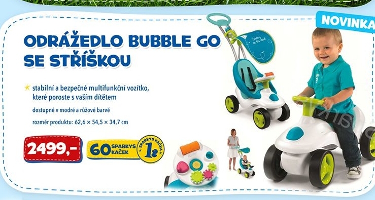 odrážedlo bubble go se stříškou