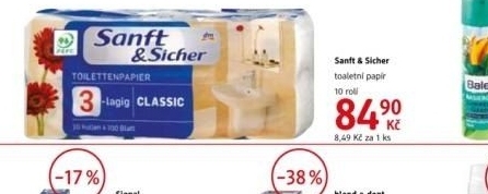 Toaletni papir 3vrstvy sanft sicher