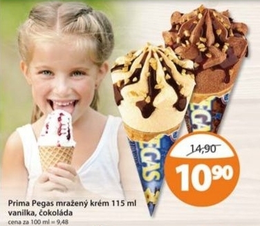 Zmrzlina kornout pegas prima